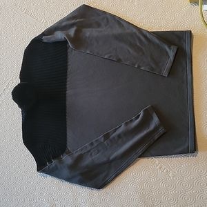 Vintage Clairborne turtleneck sweater dark gray with black ribbed top Large NWT